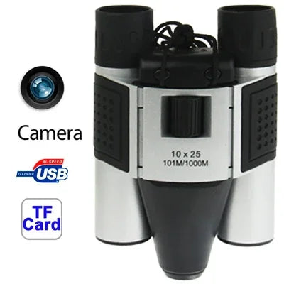 10×25mm 5 in 1 (쌍안경 카메라 + 비디오 카메라 + 디지털 카메라 + PC 캠 + TF 카드 리더기) 디지털 카메라 쌍안경, 시야: 101m/1000m, 크기: 135 × 100 × 24mm, 10X25