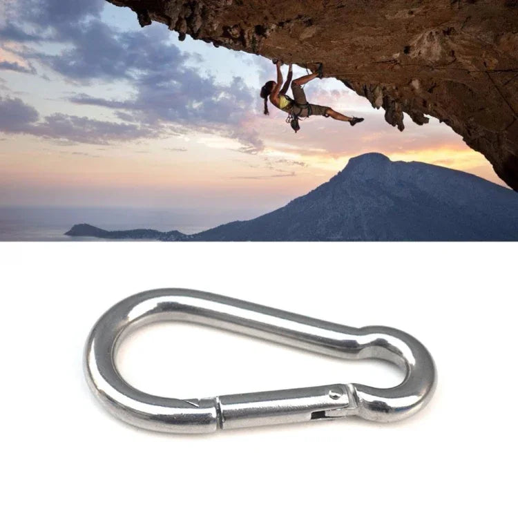 M7 스테인리스 스틸 카라비너 스프링 후크 다기능 등산 버클 잠금 캠핑 후크 로프, 내경: 6.84mm, M7
