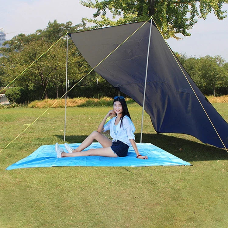방수 옥스포드 천 420D 옥스포드 소재 캠핑 피크닉 해변 텐트 지붕 방수포 (크기: 215x215cm), 215x215cm 군용 녹색, 215x215cm 회색, 215x215cm 파랑, 215x215cm 주황