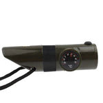 7가지 기능 1세트 (생존 호루라기 / 나침반 / 온도계 / LED 라이트 / 확대경 / 반사판 / 끈), 7가지 기능 생존 호루라기