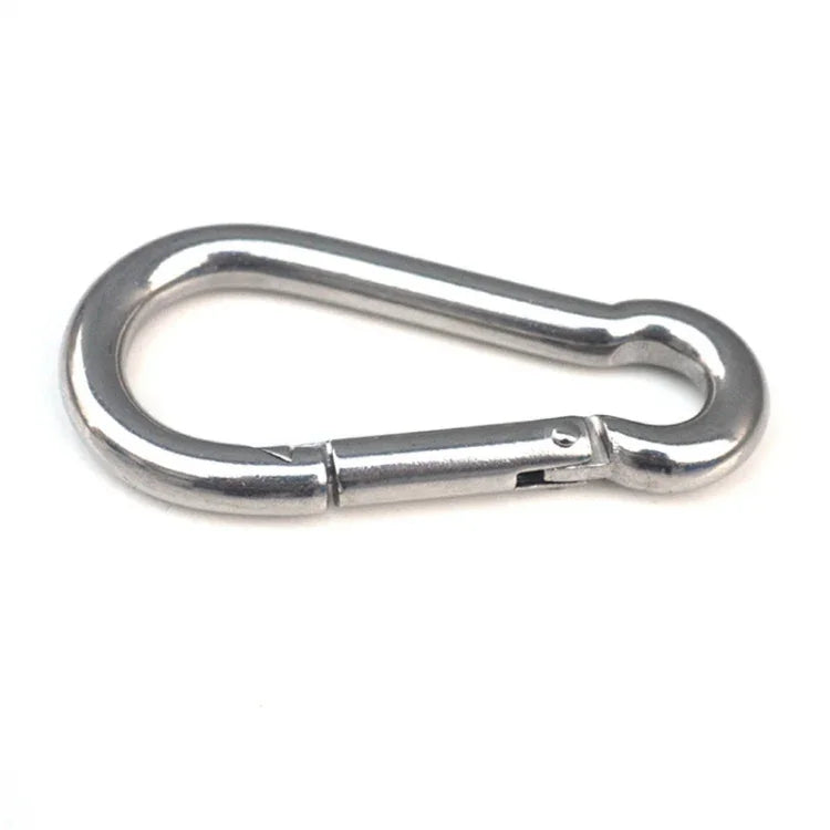 M5 스테인리스 스틸 카라비너 스프링 후크 다기능 등산 버클 잠금 캠핑 후크 로프, 내경: 4.9mm, M5