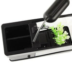 USB 데스크탑 아쿠아리움 미니 어항 흐르는 물과 6 LED 조명, LCD 시계 디스플레이 달력, 시간 및 알람 포함 (1.5쿼트 물 보유)