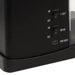 USB 데스크탑 아쿠아리움 미니 어항 흐르는 물과 6 LED 조명, LCD 시계 디스플레이 달력, 시간 및 알람 포함 (1.5쿼트 물 보유)
