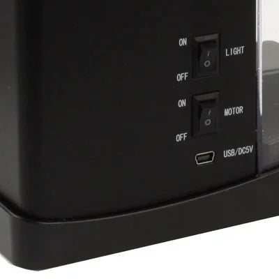 USB 데스크탑 아쿠아리움 미니 어항 흐르는 물과 6 LED 조명, LCD 시계 디스플레이 달력, 시간 및 알람 포함 (1.5쿼트 물 보유)