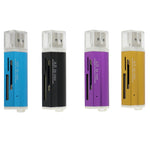2개 멀티 올인원 USB 2.0 마이크로 SD SDHC TF M2 MMC MS PRO DUO 메모리 카드 리더기