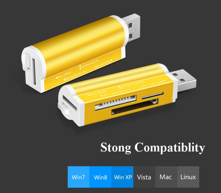 2개 멀티 올인원 USB 2.0 마이크로 SD SDHC TF M2 MMC MS PRO DUO 메모리 카드 리더기