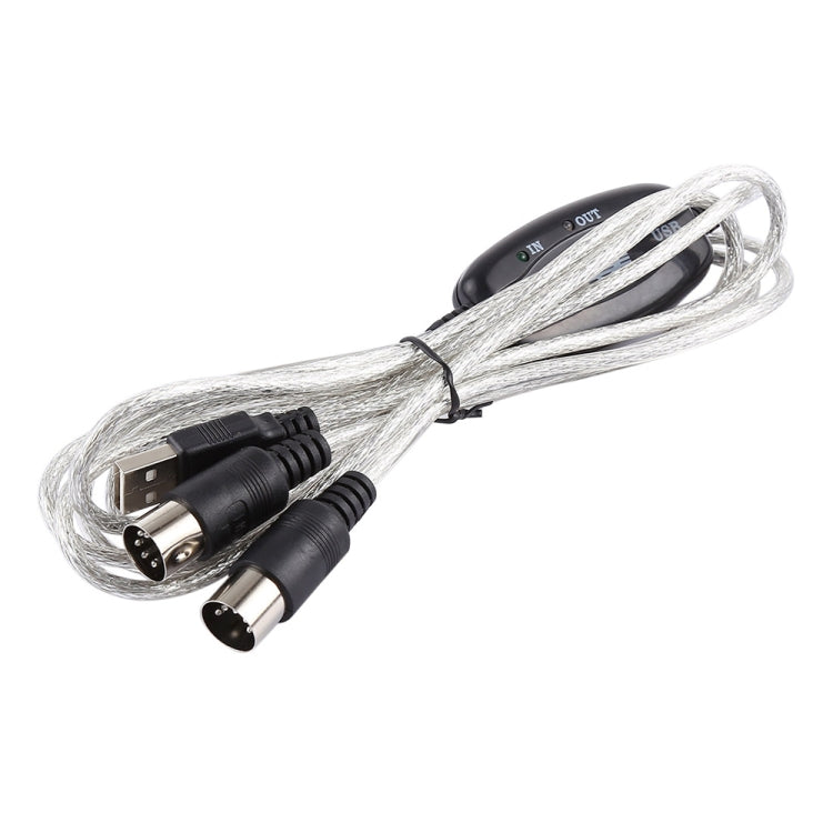 USB to MIDI 인터페이스 전자 피아노 변환 어댑터 케이블, 길이: 1.8m