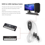 USB to MIDI 인터페이스 전자 피아노 변환 어댑터 케이블, 길이: 1.8m
