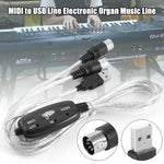 USB to MIDI 인터페이스 전자 피아노 변환 어댑터 케이블, 길이: 1.8m