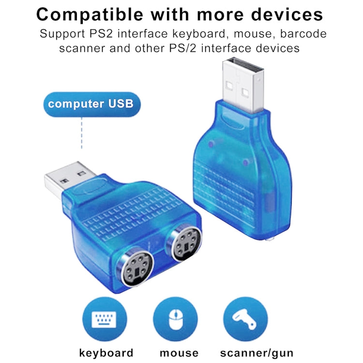 USB 수컷 to PS/2 암 어댑터 마우스 / 키보드용, USB 수컷 to 2 PS/2 암