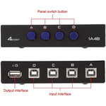 FENGJIE FJ-IA4B-C 4포트 고속 USB 2.0 키프레스 스위처 공유 스위치 박스 PC 컴퓨터 스캐너 프린터용, FENGJIE FJ-IA4B-C