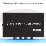 FENGJIE FJ-IA4B-C 4포트 고속 USB 2.0 키프레스 스위처 공유 스위치 박스 PC 컴퓨터 스캐너 프린터용, FENGJIE FJ-IA4B-C