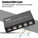 FENGJIE FJ-IA4B-C 4포트 고속 USB 2.0 키프레스 스위처 공유 스위치 박스 PC 컴퓨터 스캐너 프린터용, FENGJIE FJ-IA4B-C