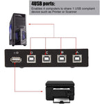 FENGJIE FJ-IA4B-C 4포트 고속 USB 2.0 키프레스 스위처 공유 스위치 박스 PC 컴퓨터 스캐너 프린터용, FENGJIE FJ-IA4B-C