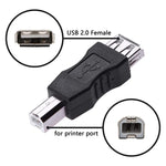 USB 2.0 A 암 to B 수 어댑터 커넥터 AF to BM 변환기 프린터용