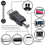 USB 2.0 A 암 to B 수 어댑터 커넥터 AF to BM 변환기 프린터용