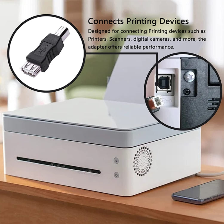 USB 2.0 A 암 to B 수 어댑터 커넥터 AF to BM 변환기 프린터용