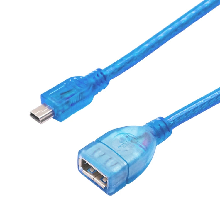 미니 5핀 USB에서 USB 2.0 AF OTG 어댑터 케이블, 길이: 22cm (파랑), 22cm