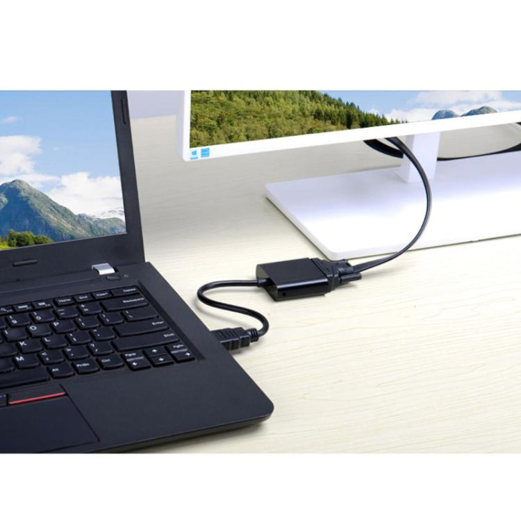 26cm HDMI에서 VGA + 오디오 출력 비디오 변환 케이블, 3.5mm 오디오 케이블 포함, 풀 HD 1080P 지원, 길이: 26cm