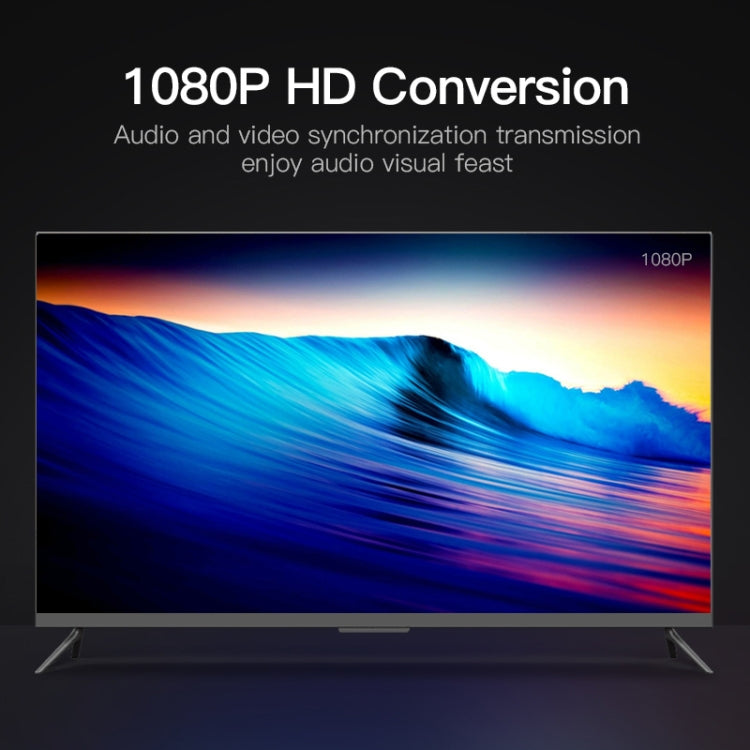 26cm HDMI에서 VGA + 오디오 출력 비디오 변환 케이블, 3.5mm 오디오 케이블 포함, 풀 HD 1080P 지원, 길이: 26cm