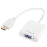 24cm 풀 HD 1080P HDMI에서 VGA + 오디오 출력 케이블, 컴퓨터 / DVD / 디지털 셋톱박스 / 노트북 / 휴대폰 / 미디어 플레이어용, 길이: 24cm, 길이: 24cm(흰색)