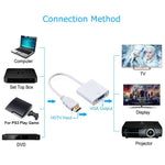 24cm 풀 HD 1080P HDMI에서 VGA + 오디오 출력 케이블, 컴퓨터 / DVD / 디지털 셋톱박스 / 노트북 / 휴대폰 / 미디어 플레이어용, 길이: 24cm, 길이: 24cm(흰색)