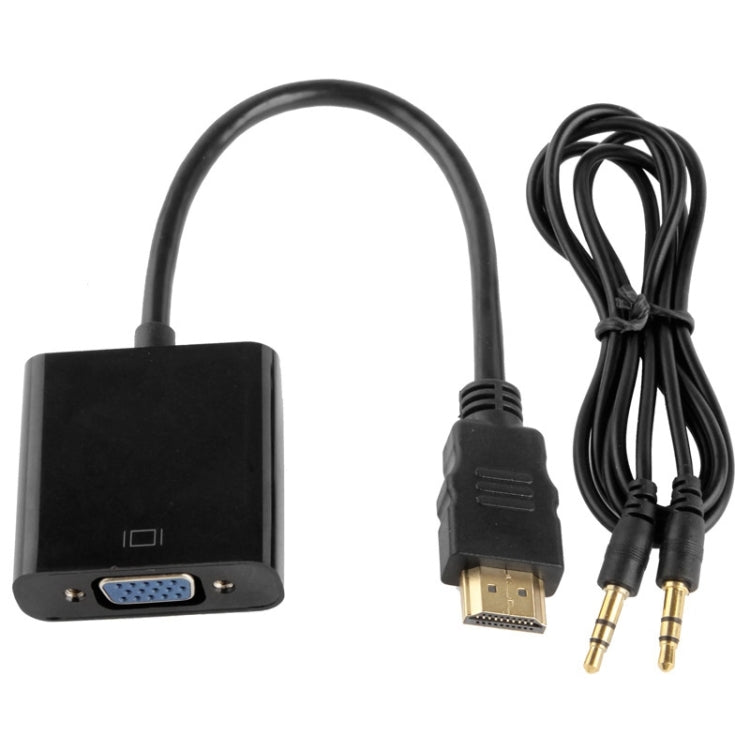 24cm 풀 HD 1080P HDMI에서 VGA + 오디오 출력 케이블, 컴퓨터 / DVD / 디지털 셋톱박스 / 노트북 / 휴대폰 / 미디어 플레이어용, 길이: 24cm, 길이: 24cm(흰색)