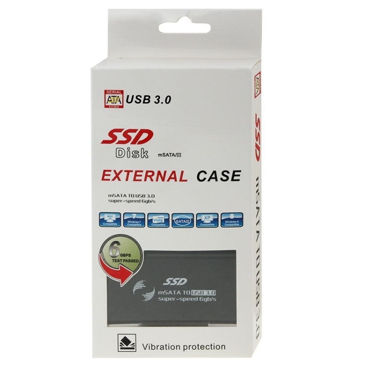 6Gb/s mSATA 솔리드 스테이트 디스크 SSD to USB 3.0 하드 디스크 케이스