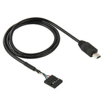 5핀 마더보드 암 헤더 to 미니 USB 수컷 어댑터 케이블, 길이: 50cm, 5핀 마더보드 to 미니 USB