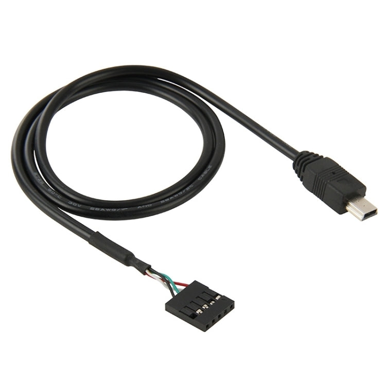 5핀 마더보드 암 헤더 to 미니 USB 수컷 어댑터 케이블, 길이: 50cm, 5핀 마더보드 to 미니 USB
