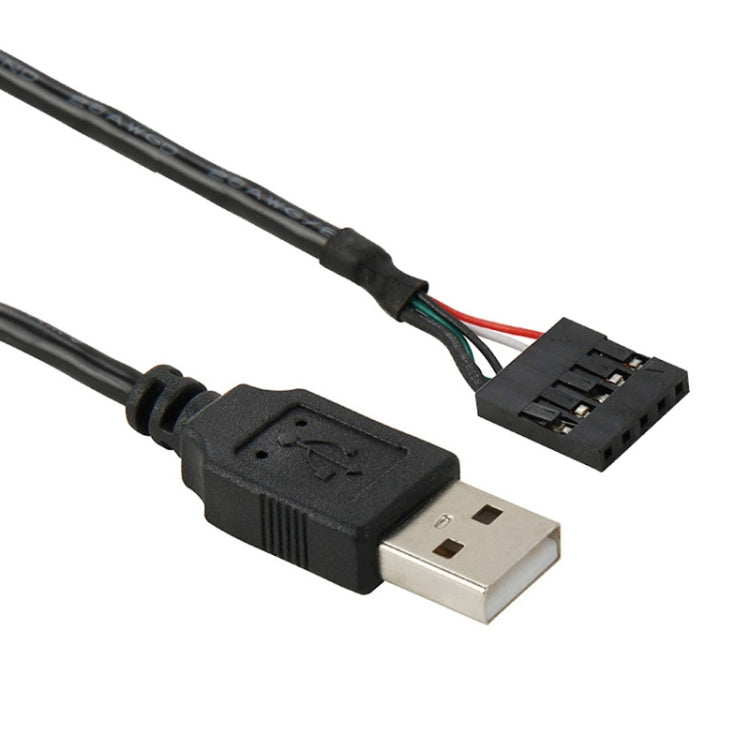5핀 마더보드 암 헤더 to USB 2.0 수컷 어댑터 케이블, 길이: 50cm, 5핀 마더보드 to USB