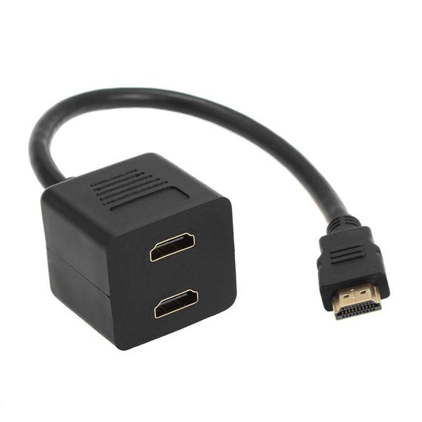 30cm HDMI 스플리터 어댑터 Y 분배기 플러그 2 커플러 포함 (금도금), 1 입력 2 출력 (금도금)