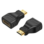 금도금 미니 HDMI 수컷 to HDMI 19핀 암컷 어댑터, 미니 HDMI 수컷 to HDMI 암컷