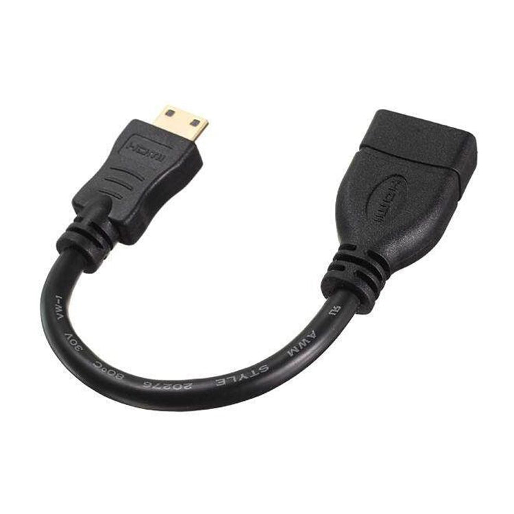 16cm 금도금 미니 HDMI 수컷 to HDMI 19핀 암컷 케이블, 미니 HDMI 수컷, 길이: 16cm