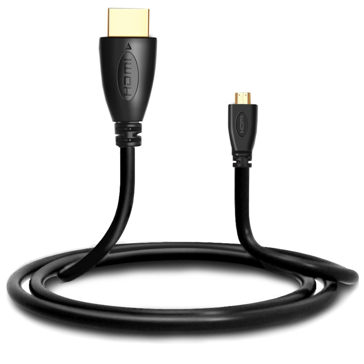 1.5m 금도금 3D 1080P 마이크로 HDMI 수컷 to HDMI 수컷 케이블, 휴대폰, 카메라, GoPro용, 금도금 마이크로 HDMI, 길이: 1.5m