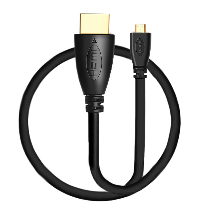 1m 금도금 3D 1080P 마이크로 HDMI 수컷 to HDMI 수컷 케이블, 휴대폰, 카메라, GoPro용, 금도금 마이크로 HDMI, 길이: 1m