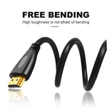 1m 금도금 3D 1080P 마이크로 HDMI 수컷 to HDMI 수컷 케이블, 휴대폰, 카메라, GoPro용, 금도금 마이크로 HDMI, 길이: 1m