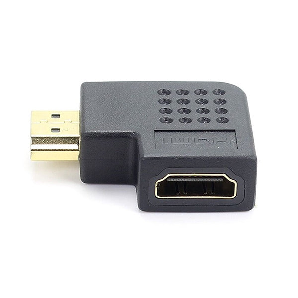 금도금 HDMI 19핀 수컷 to HDMI 19핀 암컷 어댑터 90도 각도, HDMI 암컷 to 수컷