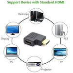 금도금 HDMI 19핀 수컷 to HDMI 19핀 암컷 어댑터 90도 각도, HDMI 암컷 to 수컷
