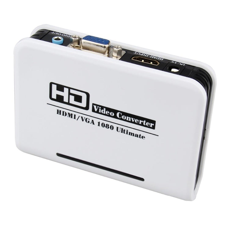 1080P HDMI to VGA 어댑터 디지털 to 아날로그 비디오 오디오 컨버터 케이블 Xbox 360 PS3 PS4 PC 노트북 TV 박스 프로젝터용, HDMI to VGA (화이트)
