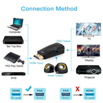 풀 HD 1080P HDMI to VGA 및 오디오 어댑터 HDTV / 모니터 / 프로젝터용, HDMI 수컷 to VGA + 오디오 (블랙), HDMI 수컷 to VGA + 오디오 (화이트)