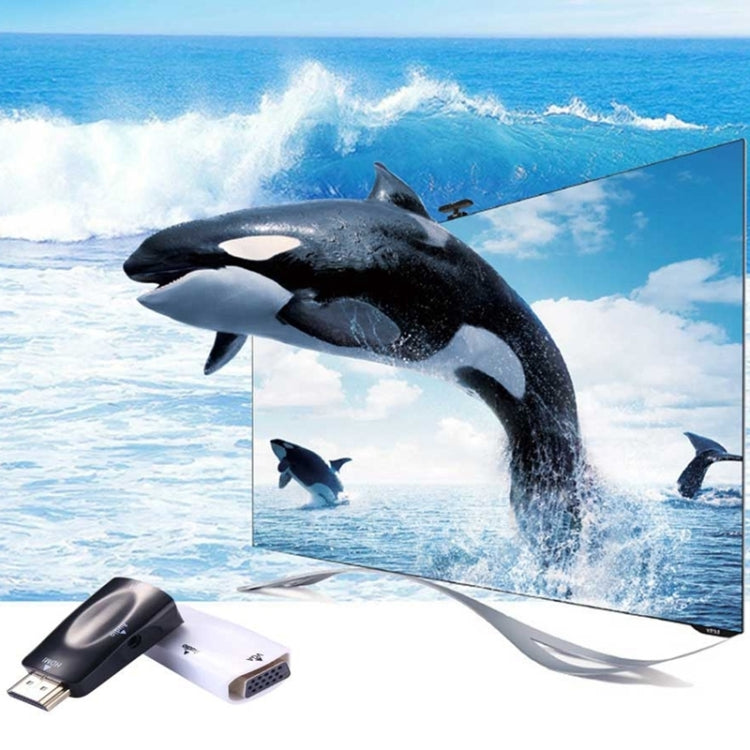 풀 HD 1080P HDMI to VGA 및 오디오 어댑터 HDTV / 모니터 / 프로젝터용, HDMI 수컷 to VGA + 오디오 (블랙), HDMI 수컷 to VGA + 오디오 (화이트)