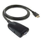 HDMI 수컷 to VGA 암컷 어댑터 오디오 케이블 포함, 길이: 50cm