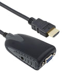 HDMI 수컷 to VGA 암컷 어댑터 오디오 케이블 포함, 길이: 50cm
