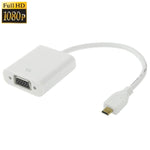 22cm 마이크로 HDMI 수컷 to VGA 암컷 비디오 어댑터 케이블, 풀 HD 1080P 지원, 마이크로 HDMI 수컷 to VGA 암컷