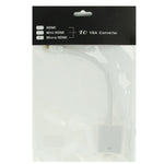 22cm 마이크로 HDMI 수컷 to VGA 암컷 비디오 어댑터 케이블, 풀 HD 1080P 지원, 마이크로 HDMI 수컷 to VGA 암컷