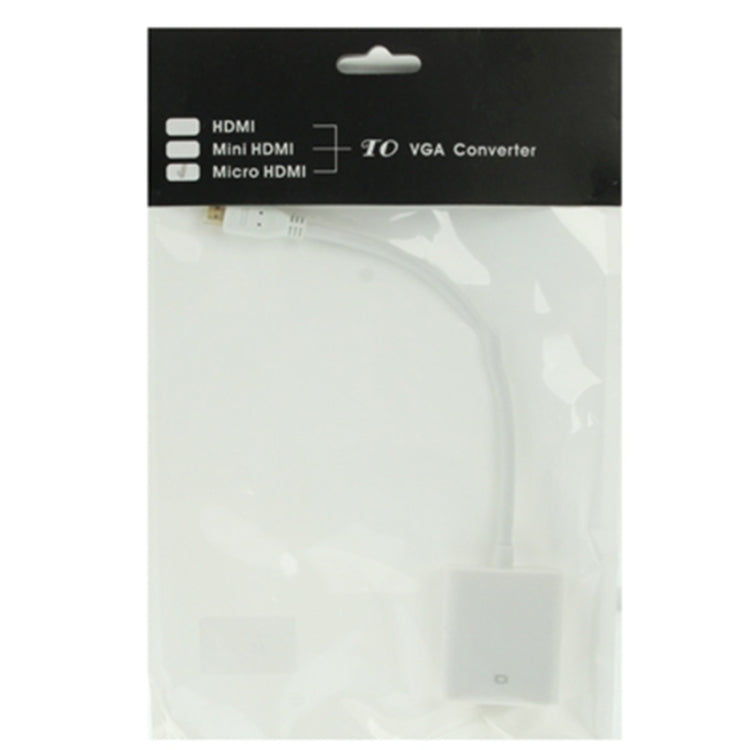 22cm 마이크로 HDMI 수컷 to VGA 암컷 비디오 어댑터 케이블, 풀 HD 1080P 지원, 마이크로 HDMI 수컷 to VGA 암컷