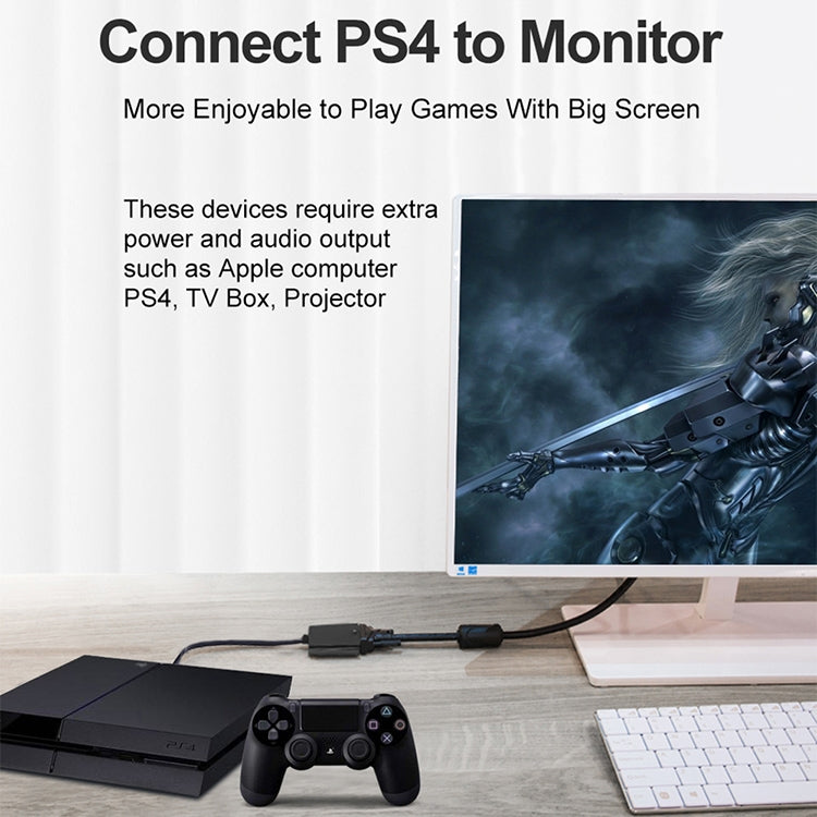 22cm 풀 HD 1080P 마이크로 HDMI 수컷 to VGA 암컷 비디오 어댑터 케이블 오디오 케이블 포함, 마이크로 HDMI