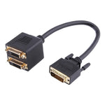 24+1 DVI 수 to 2 DVI 암 케이블 어댑터, 길이: 30cm, 2 DVI 24+1 핀 암