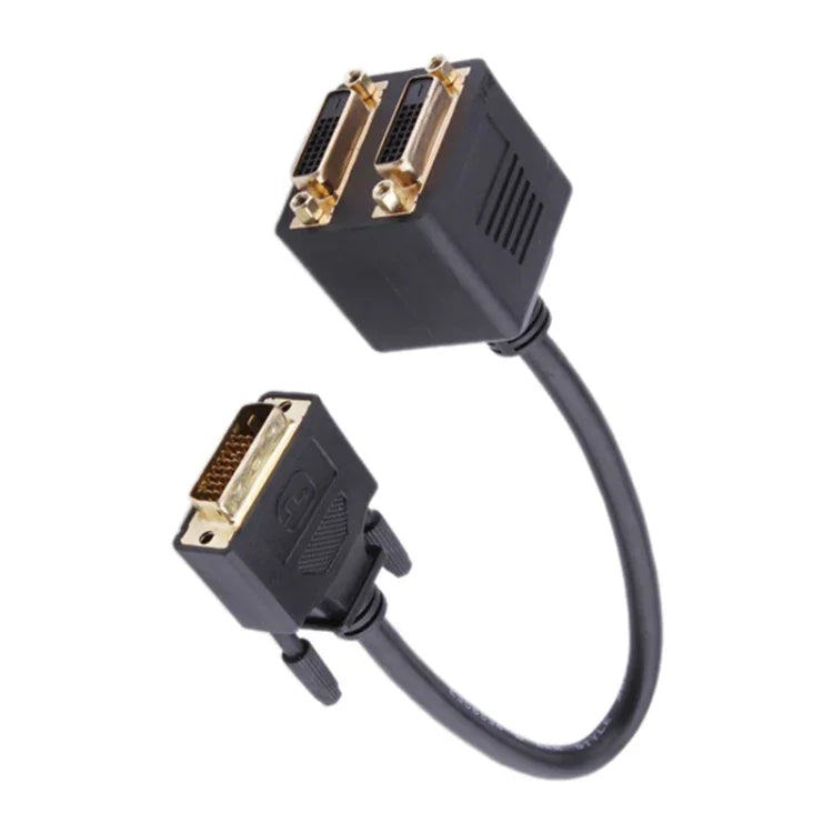 24+1 DVI 수 to 2 DVI 암 케이블 어댑터, 길이: 30cm, 2 DVI 24+1 핀 암